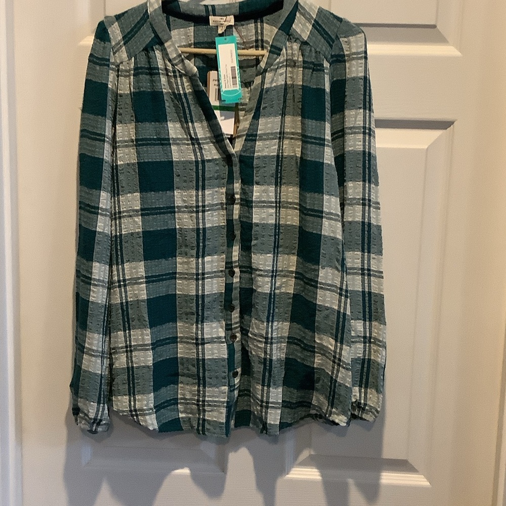 Mason & Belle Green Plaid Shirt‎